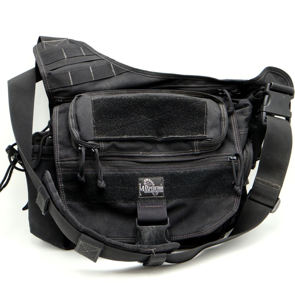 Maxpedition Large Sling Tactical Gear Bag Versipack Black Cross Body Shoulder